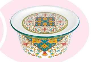 Household Extra-Thick Flat-Cover Printed Enamel Hand-Washing Bowl