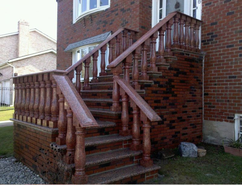 Natural Stone Grey/White/Red/Dark Granite/Marble Baluster/Balustrade Price with Railing Handrail