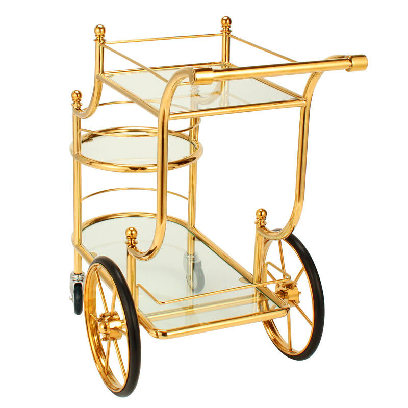 Hotel Service, Wine Cart, Metal Three-Layer Handcart
