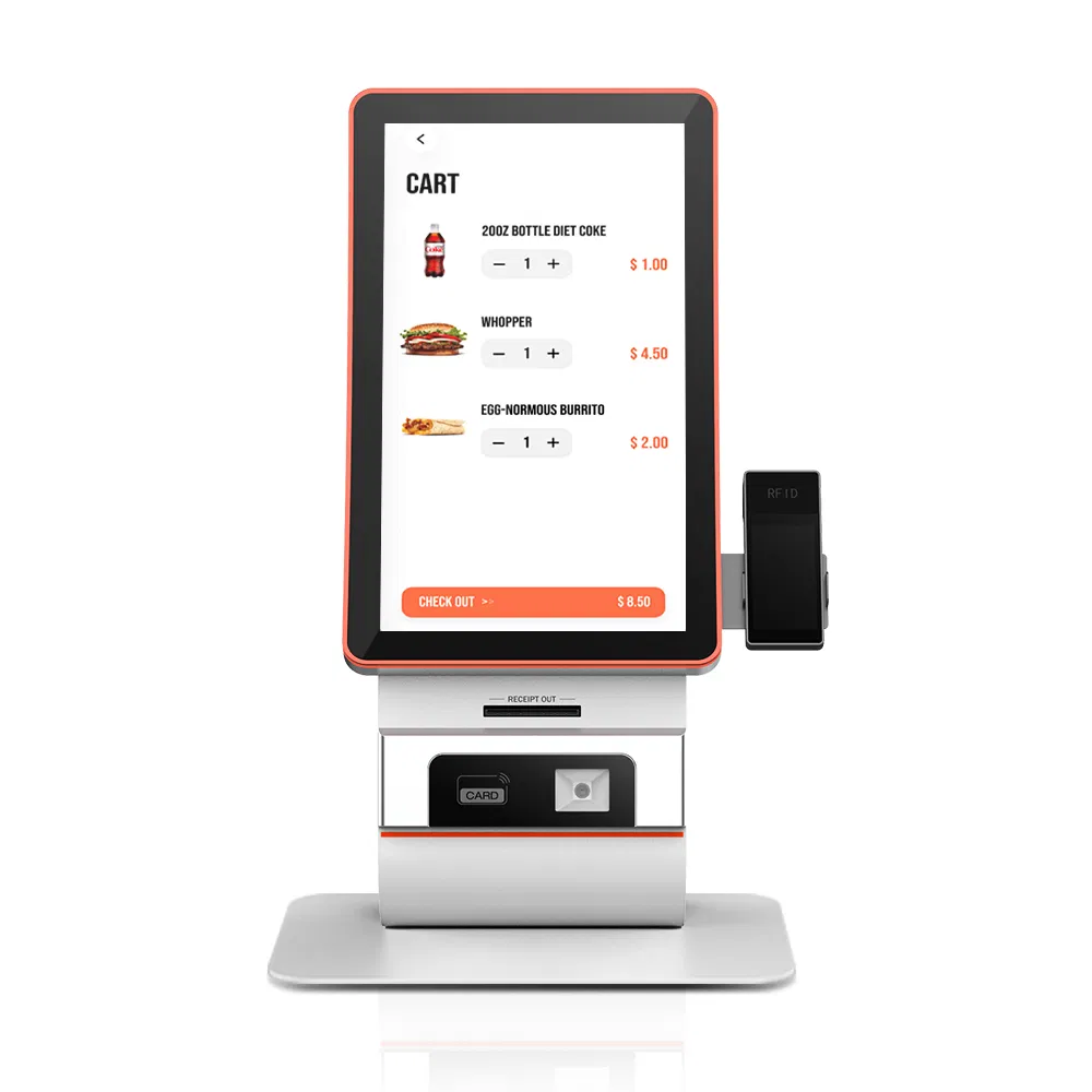 23.6-Inch Curved Touch Screen Self-Ordering Machine Factory Direct All-in-One Indoor Self-Payment Terminal Kiosk