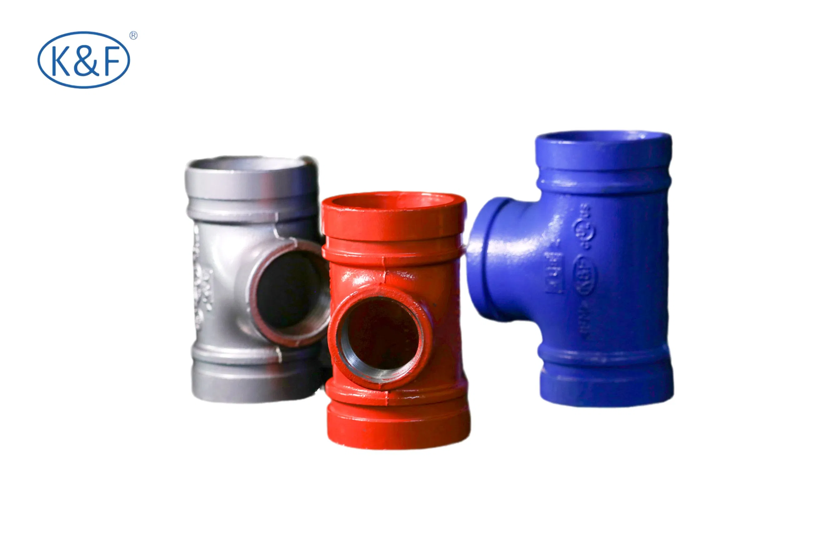 Kanaifu DN15 D. I. Ductile Iron Grooved Round Pipe Fitting Tee for Fire System