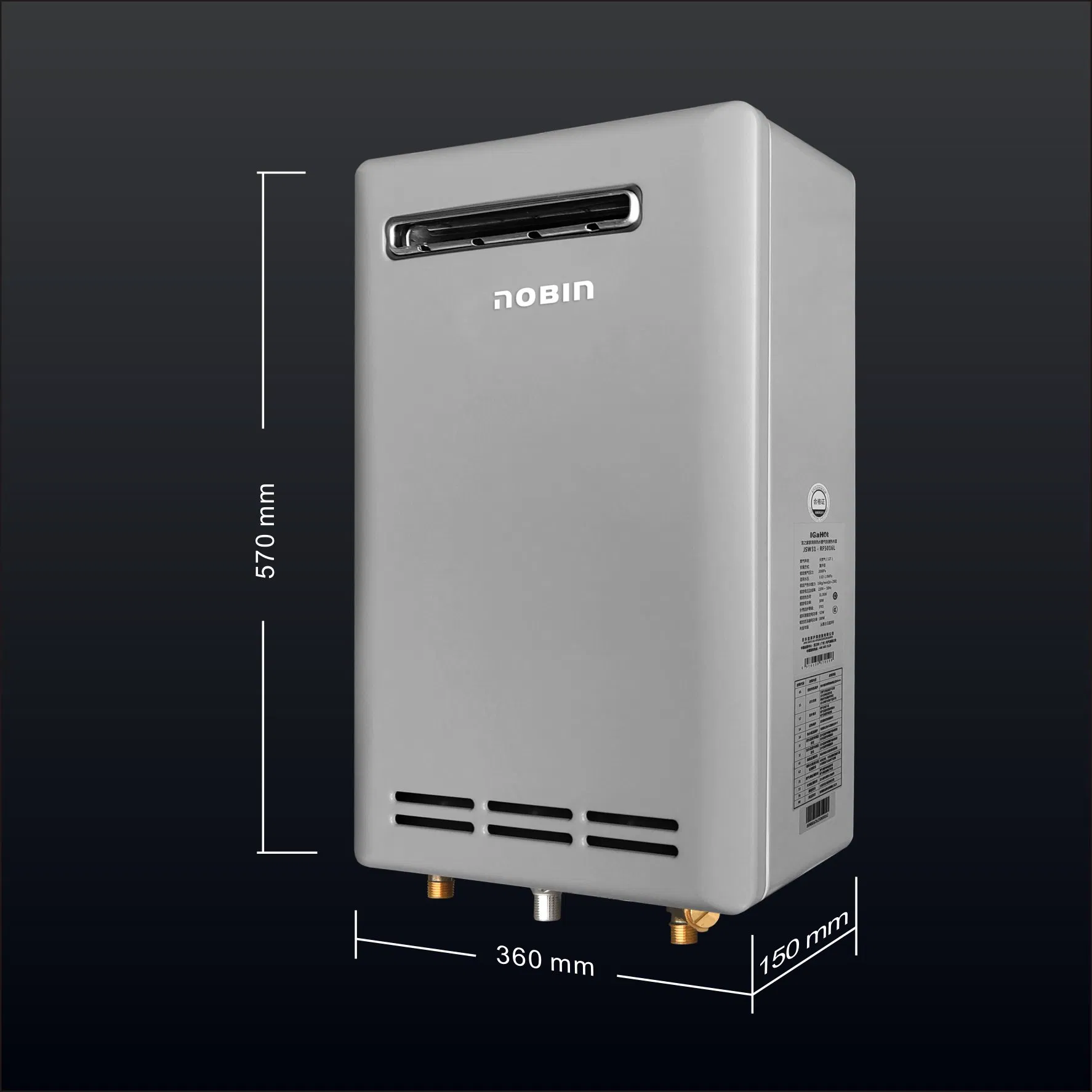 Reliable Gas Water Heater 30kw 16L Hot Water Production