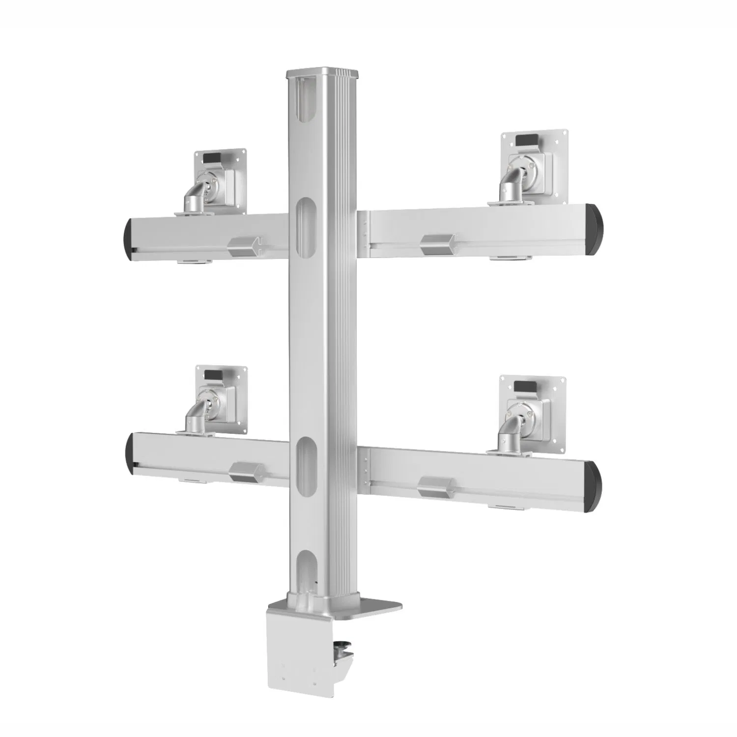 Кронштейн для мониторов на 4 экрана, алюминиевый, серебристый