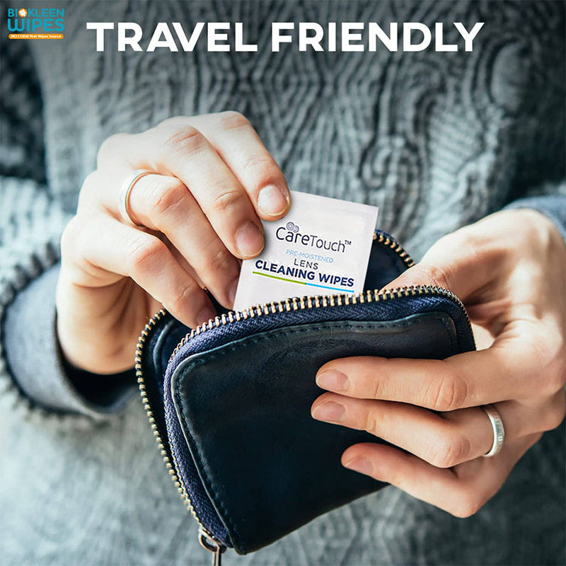 Biokleen 60 Pack Private Label Lens Wipes Camera Non-Woven Fabric Lens Cleaning Wipes Lens Clean Wet Wipes