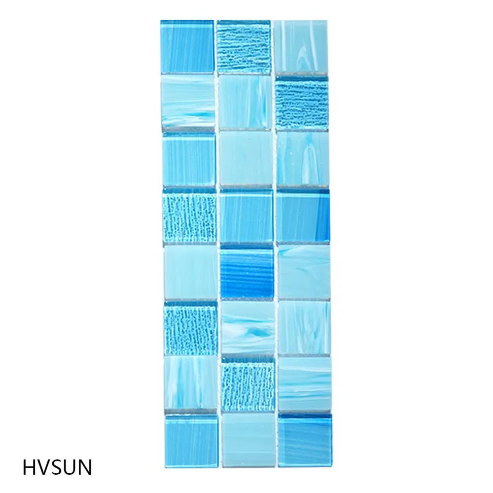 Wholesale Blue Glazed Ceramic Mosaic Tile Ice Crackle Design Swimming Pool Bathroom Wall Floor/Kitchen