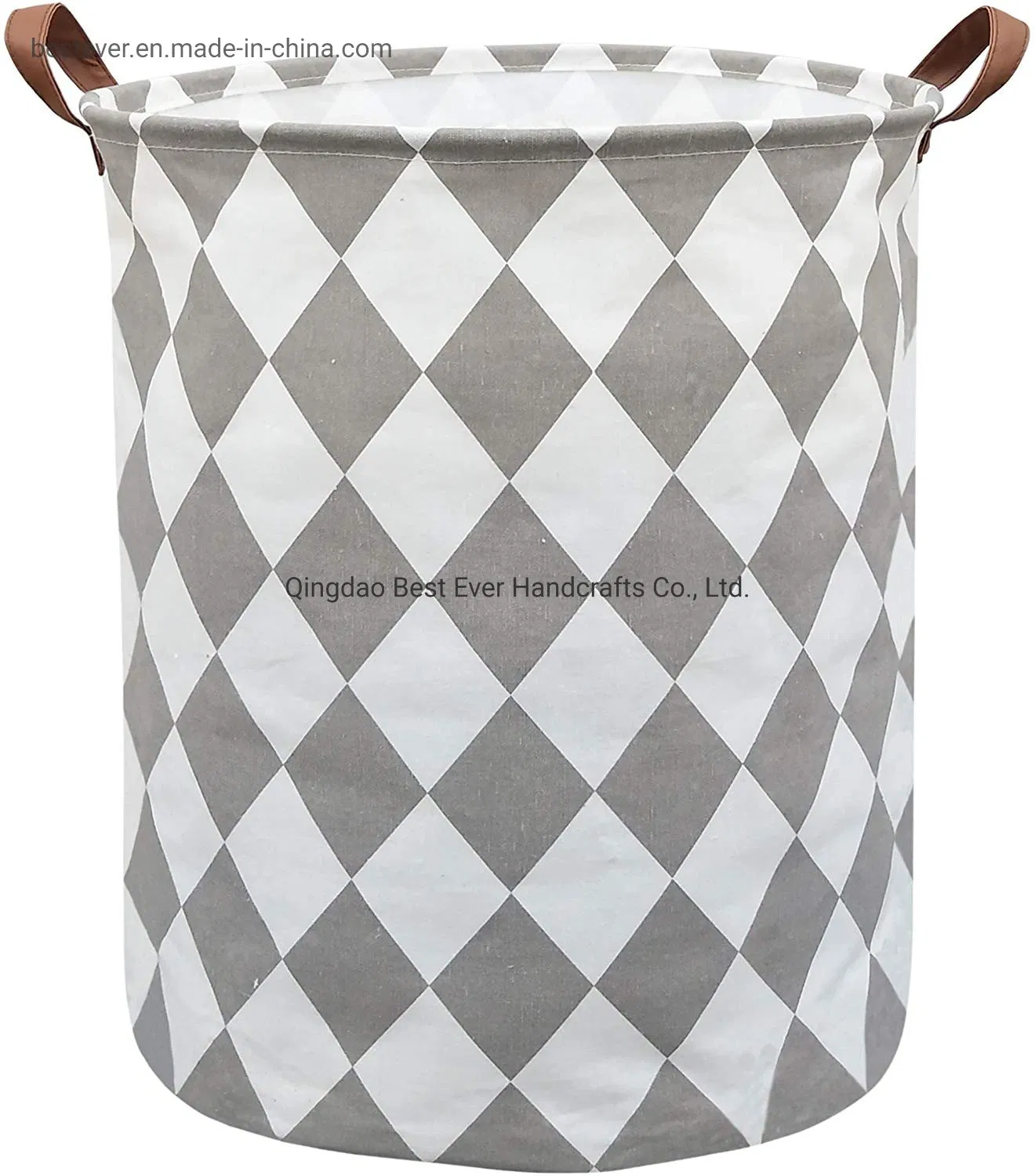 Waterproof Round Cotton Linen Large Laundry Basket