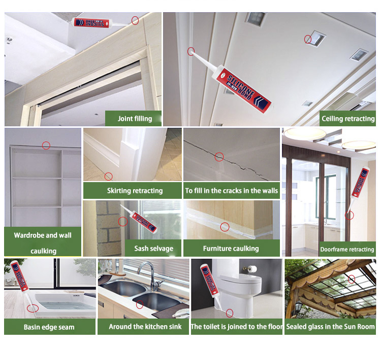 Glass Window RTV Silicon Neutral Waterproofing Silicone Sealant for Aluminum Door
