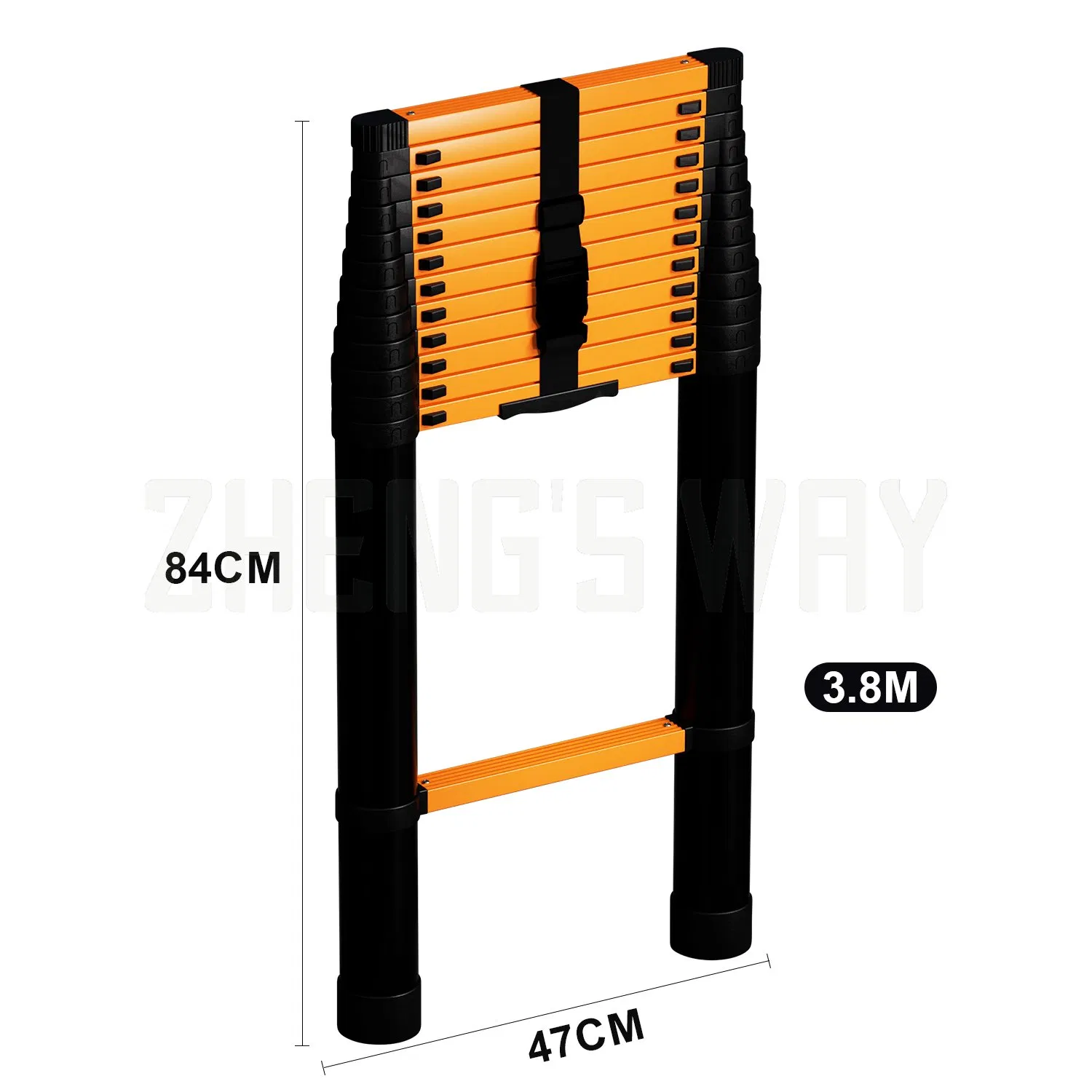 High Quality Safety and Durable Stainless Steel Telescopic Folding Step Ladder Soft Close Design Telescopic Extension Ladder