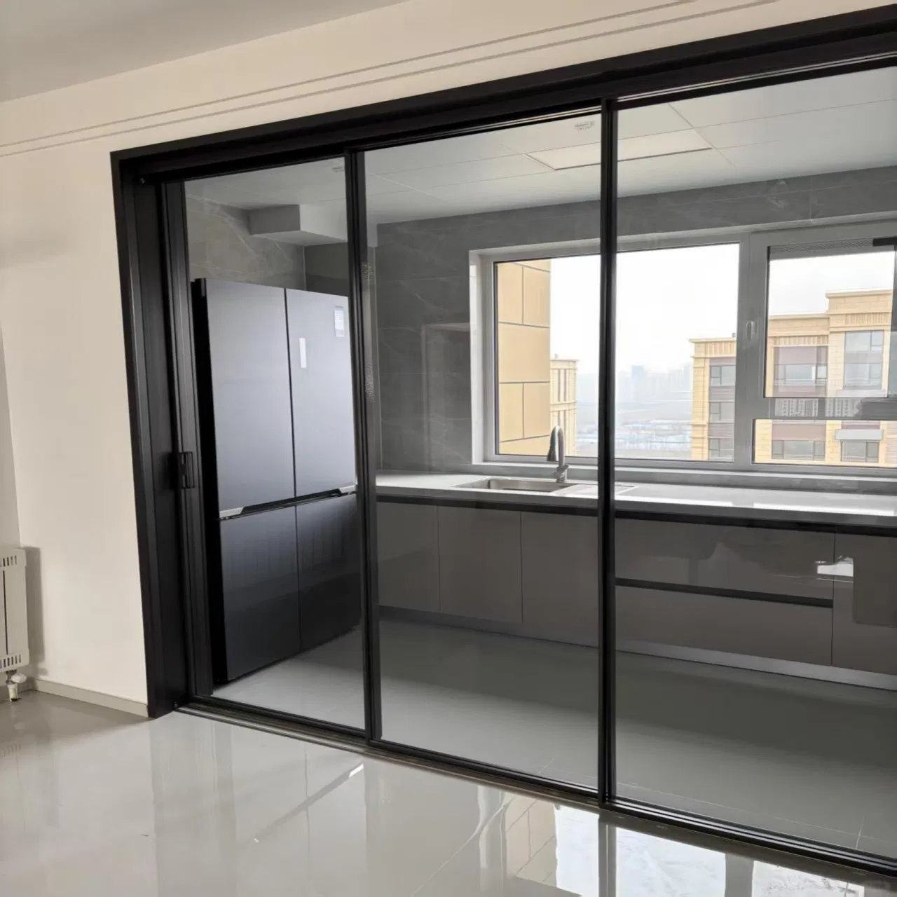 Складная алюминиевая раздвижная дверь Win-Star с защитой от защемления