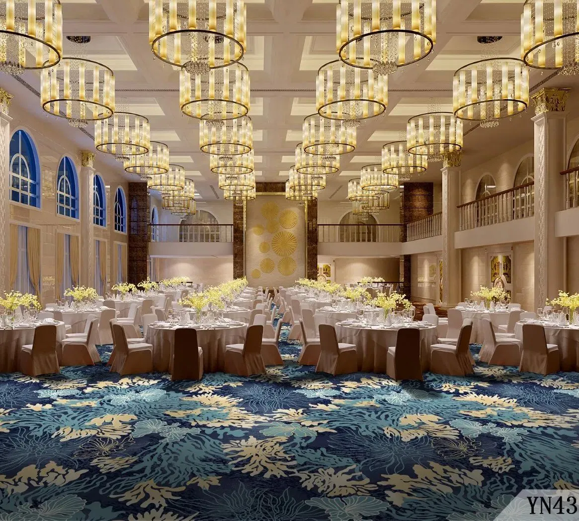 China Carpet Factory Customized Commercial Hotel Luxury Wool Axminster Floor Banquet Hall Carpet