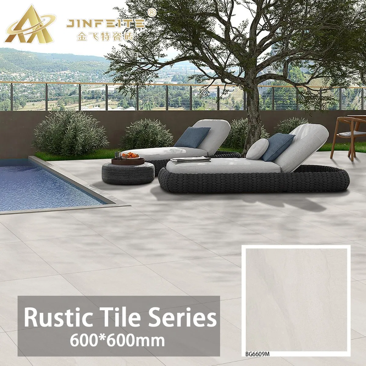 Плитка Sandstone Design Rustic 600x600 мм для пола в ванной