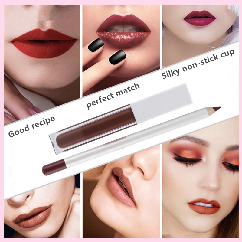 Newest Custom Private Label Lipgloss Kits Vegan Matte Liquid Lipstick Private Label Lipstick and Lip Liner Sets