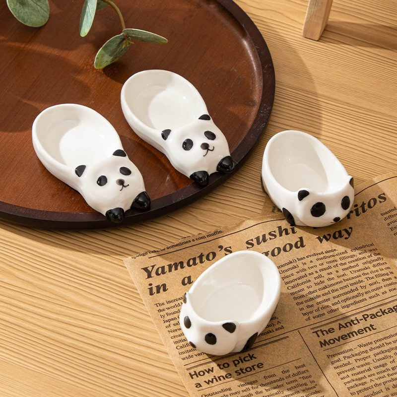Adorable Panda Face Ceramic Dish for Dipping Sauces