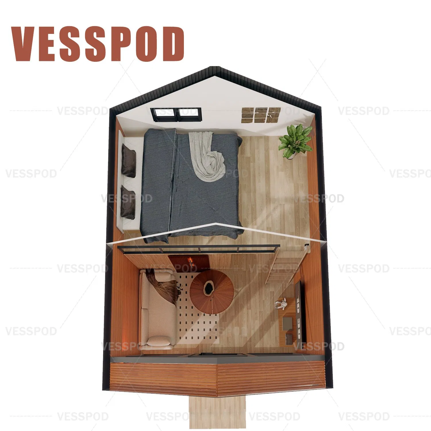 a Frame Low-Rise Villa Heat-Insulated Modular Home Prefab Tiny Triangle House for Apartment Prefab Cottage