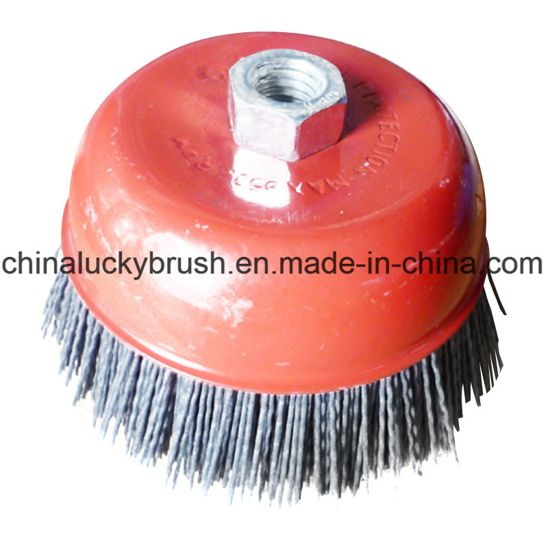 6 Inch Red Colour Nylon Abrasive Cup Brush (YY-235)