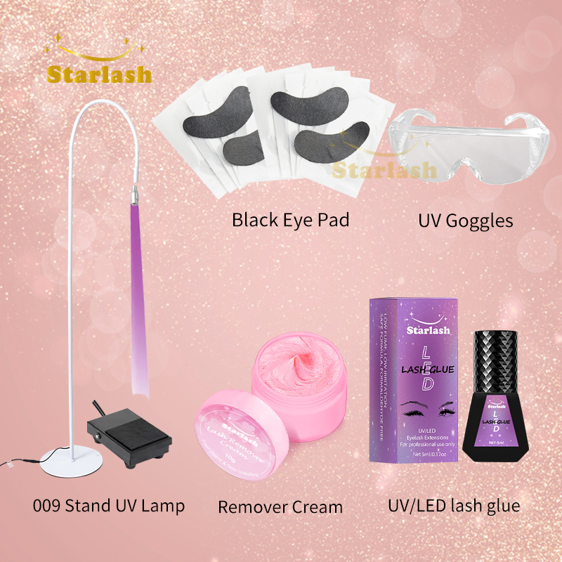 Star Lash Hot Selling Top Quality Foot Pedal LED UV Lamp Customize Logo LED Eyelash Glue UV LED Lamp Set