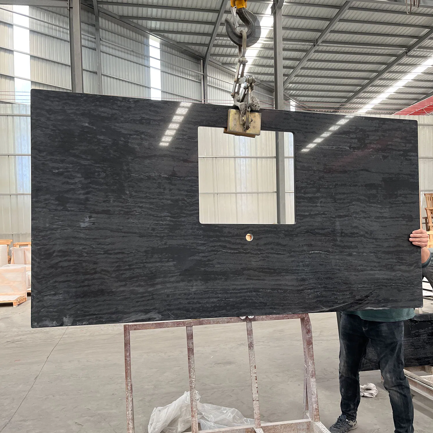 High Glossy Solid Surface Cheap Price Artificial Black Quartz Stone Kitchen Tops Countertop