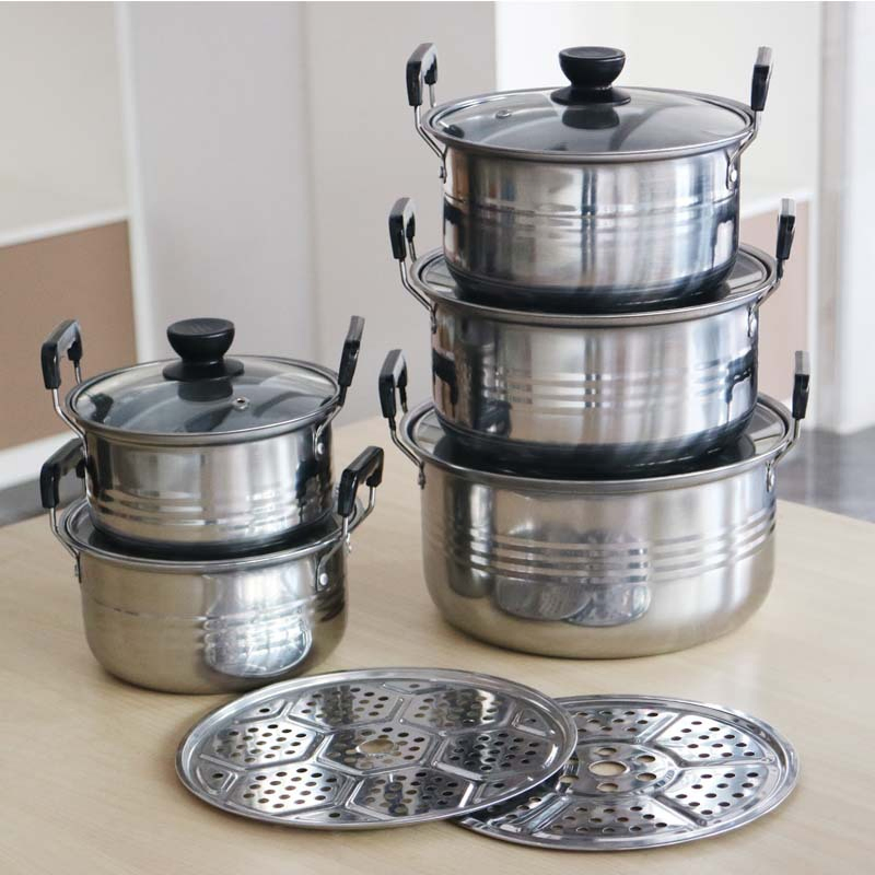 African Bestseller Soup Pot 7PC Nonstick Hard Anodized Cast Aluminum Cookware Set