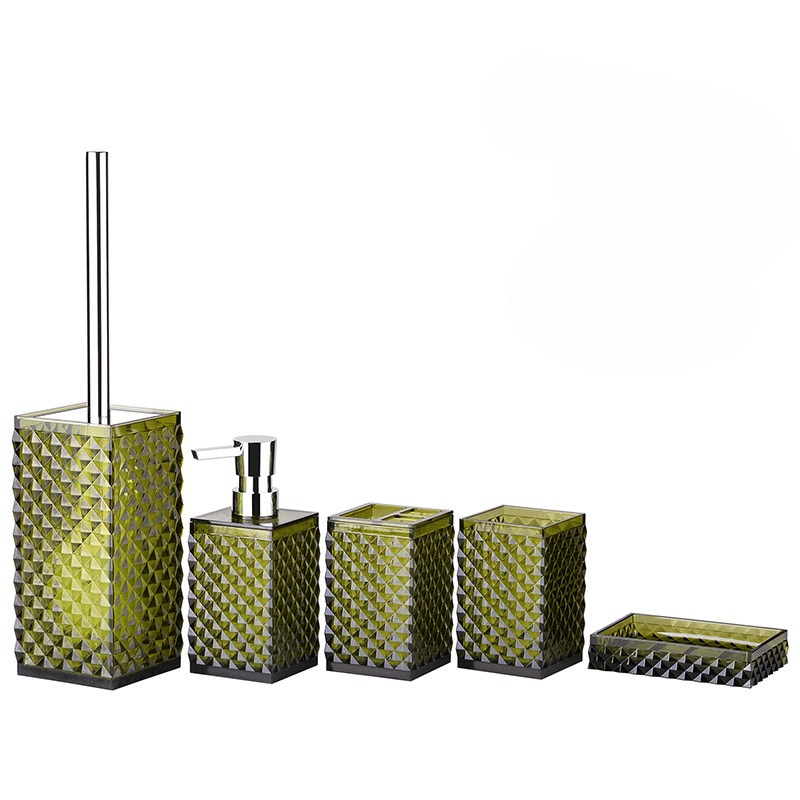 Factory Outlet Sanitary Ware Bath Storage Accessories 5PCS Acrylic Modern Bathroom Set