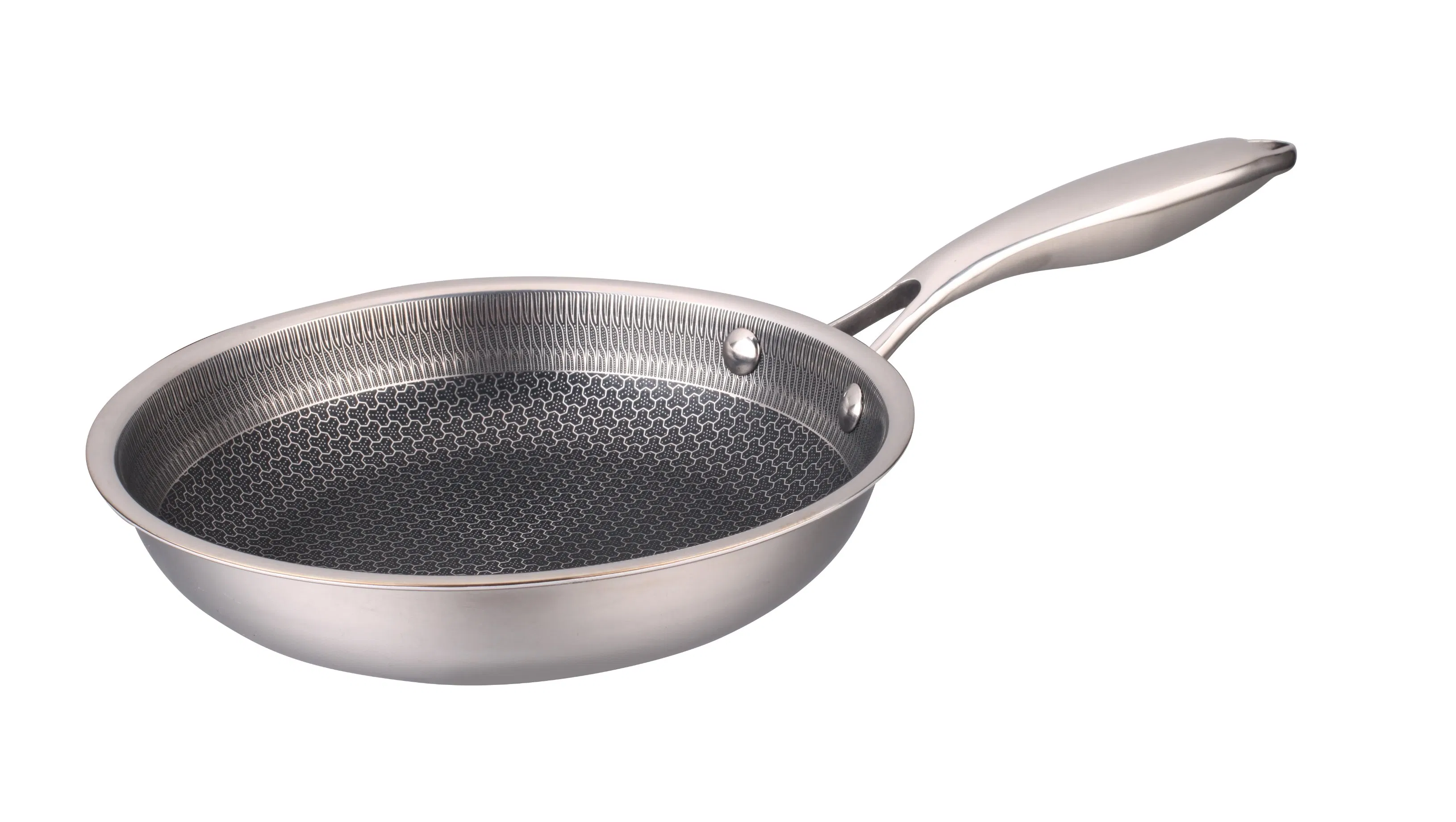 Easy Clean 3PCS Tri-Ply Stainless Steel Non-Stick Frying Pan Set Without Lid