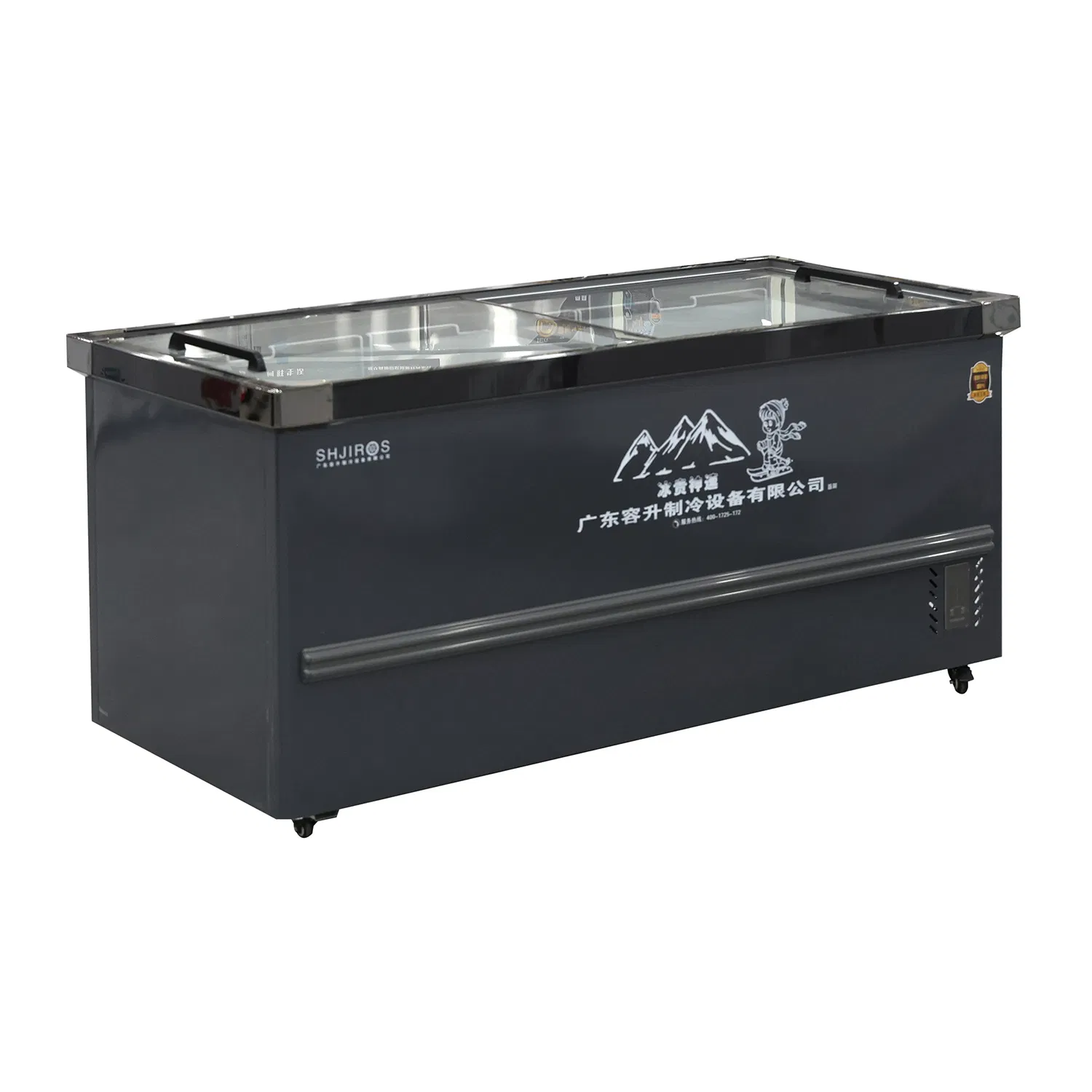 Supermarket Chest Cabinet Refrigeration Horizontal Deep Island Freezer