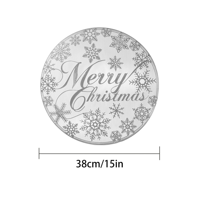 Christmas Home Placemats PVC Round Bow Waterproof Heat-Resistantsublimation Printed Table Mats