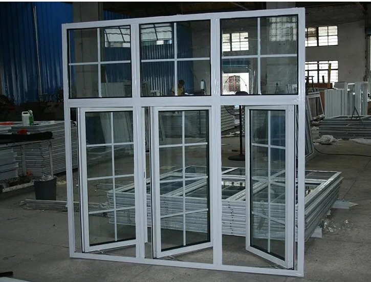 Modern Grill Design Tempered Glass Powder Coating Double Glazed Glazing Metal Soundproof Aluminum Casement Triple Sliding Aluminum Wrought Iron Window