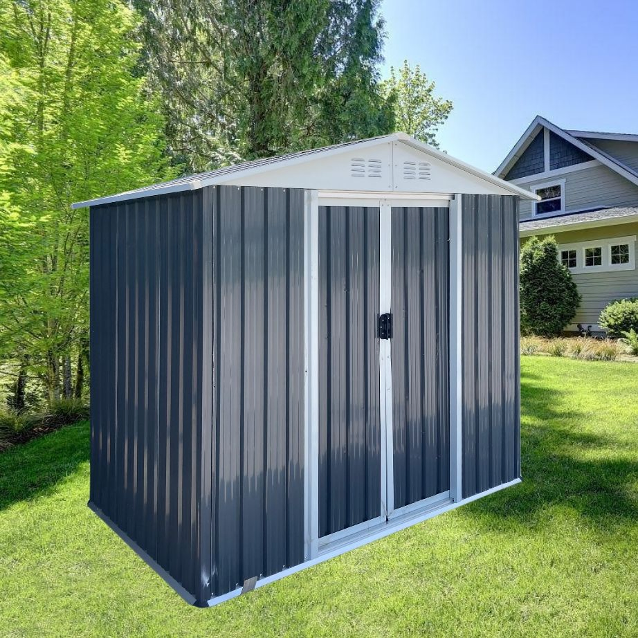 8*6FT Multifunctional Tool House for DIY Project Tool Storage and Outdoor Shelter Storage Shed Garden Home Shed Casetta Giardino