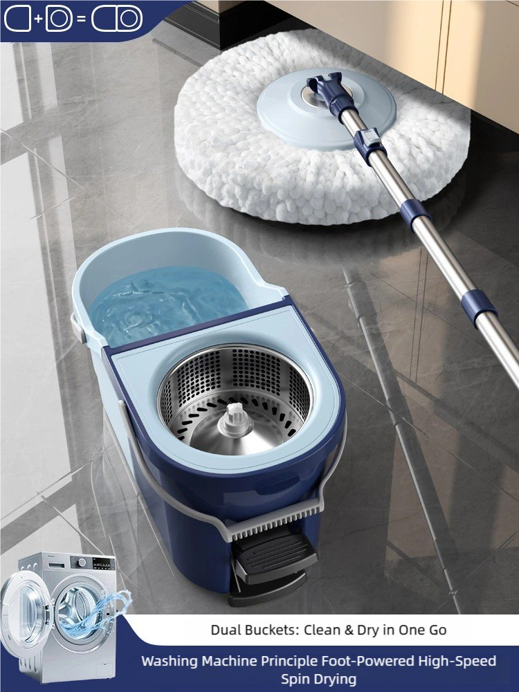 Modern Foot-Operated Bucket Clean and Dirty Separation Spin Mop