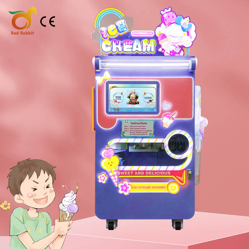Commercial Ice Cream Machine Snow Ice Cream Vending Machine with Credit Card Banknote Coin
