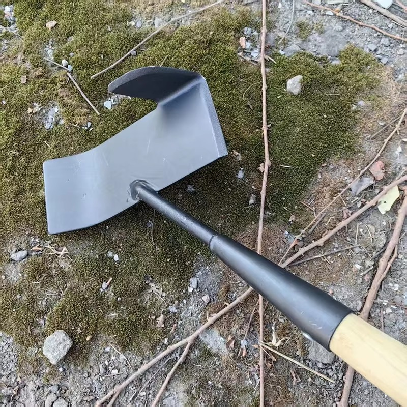 Factory Direct Sales Carbon Steel Hoe with Long Wooden Handle for Garden