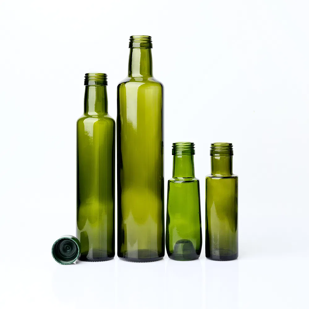 Custom Round Kitchen Cooking Edible Olive Oil Glass Bottle with Skrink 100ml 250ml 500ml 750ml 1000ml