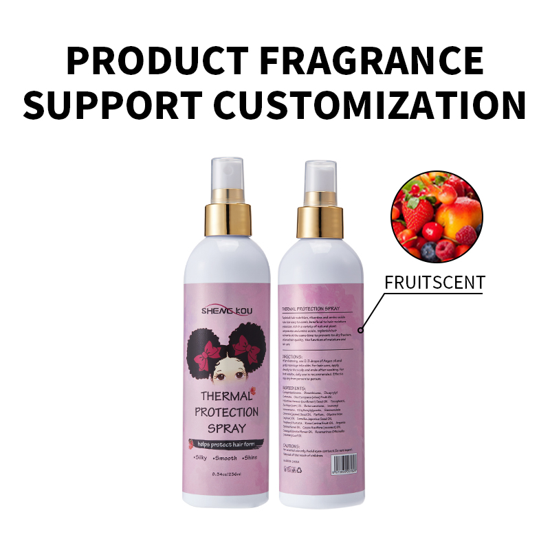 Private Label Custom Argan Oil Heat Protectant Spray Smooth Shine Hair Thermal Protection Spray