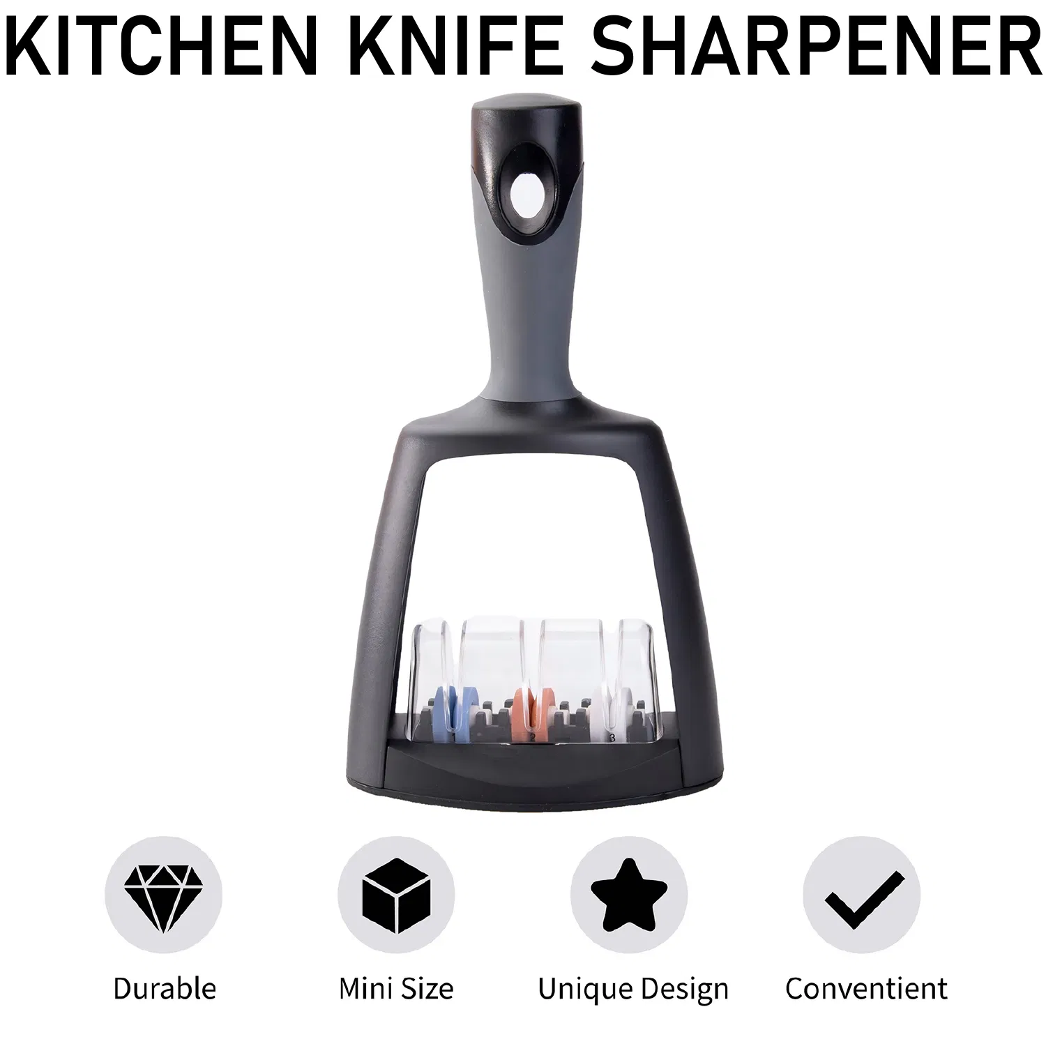 3 Slot Dry Wet Use TPE Handle Kitchen Knife Sharpener for Most Knives Scissors Kitchen Sharpener