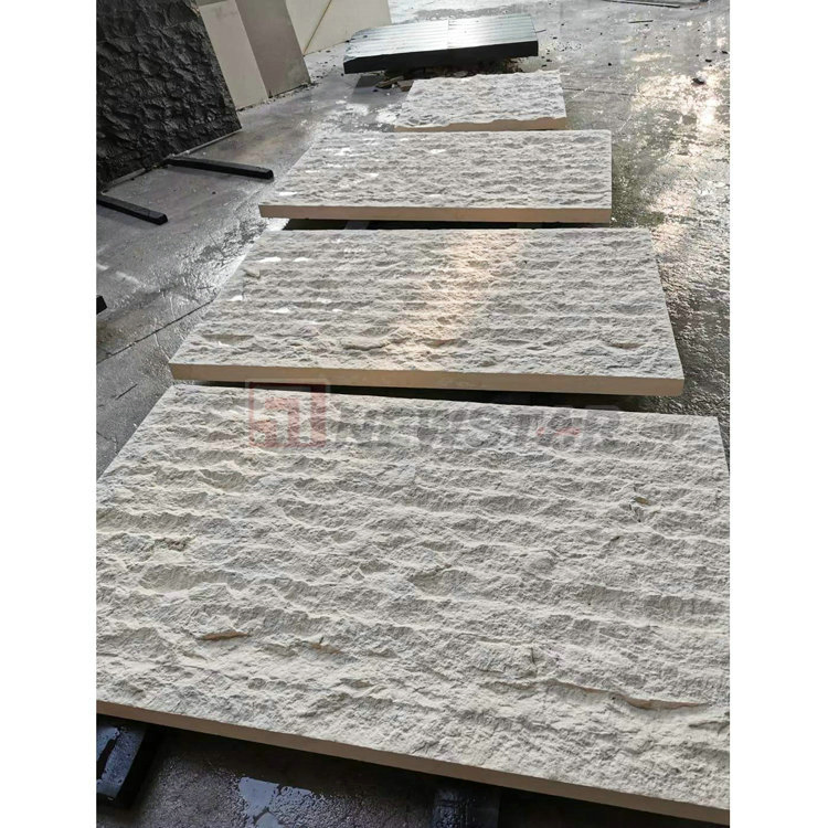 Exterior Wall Tiles Cream Bellow Moca Cream White Wall Stone Large Pieces Wall Cladding Limestone Price