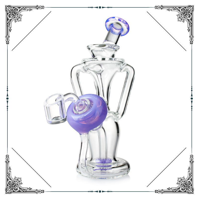 Phoenix Glass Assorted Colors Sweet Puff Pipe Glass Recycler Oil DAB Rigs Hookah Shisha Glass Water Pipe Smoking Accessories