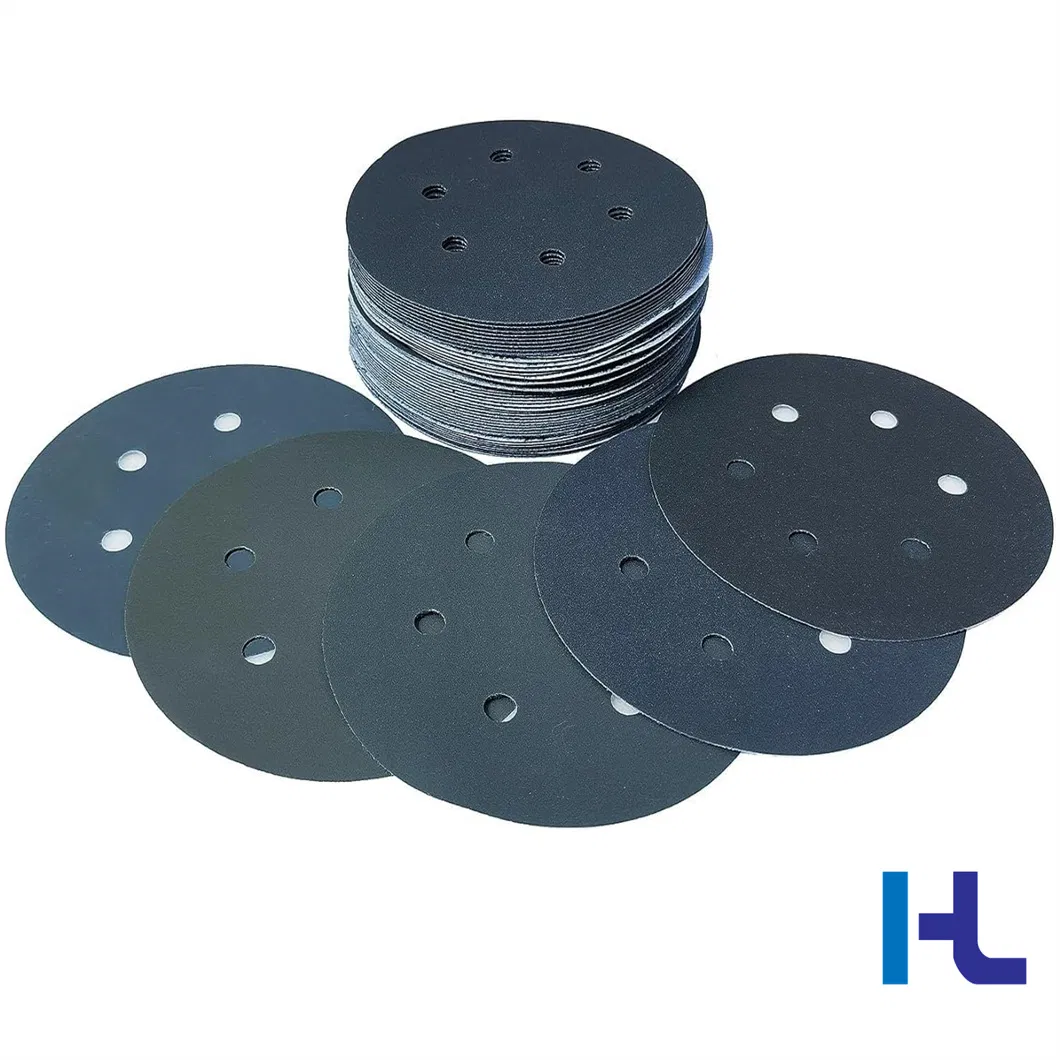 125mm 5'' 6-Inch No-Hole Blue Purple Red Hook and Loop Sanding Sand Abrasives Discs 180-Grit, Abrasive Sandpaper for Automotive and Woodworking