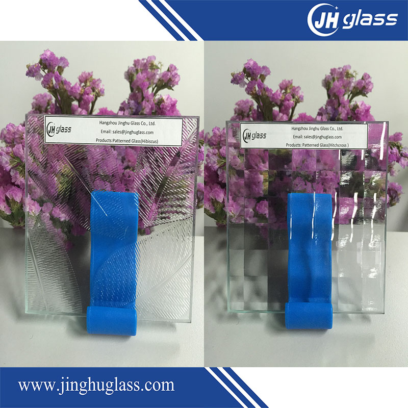 Jinghu 3mm 4mm 5mm Decorative Clear Tempered Patterned Glass for Door Window