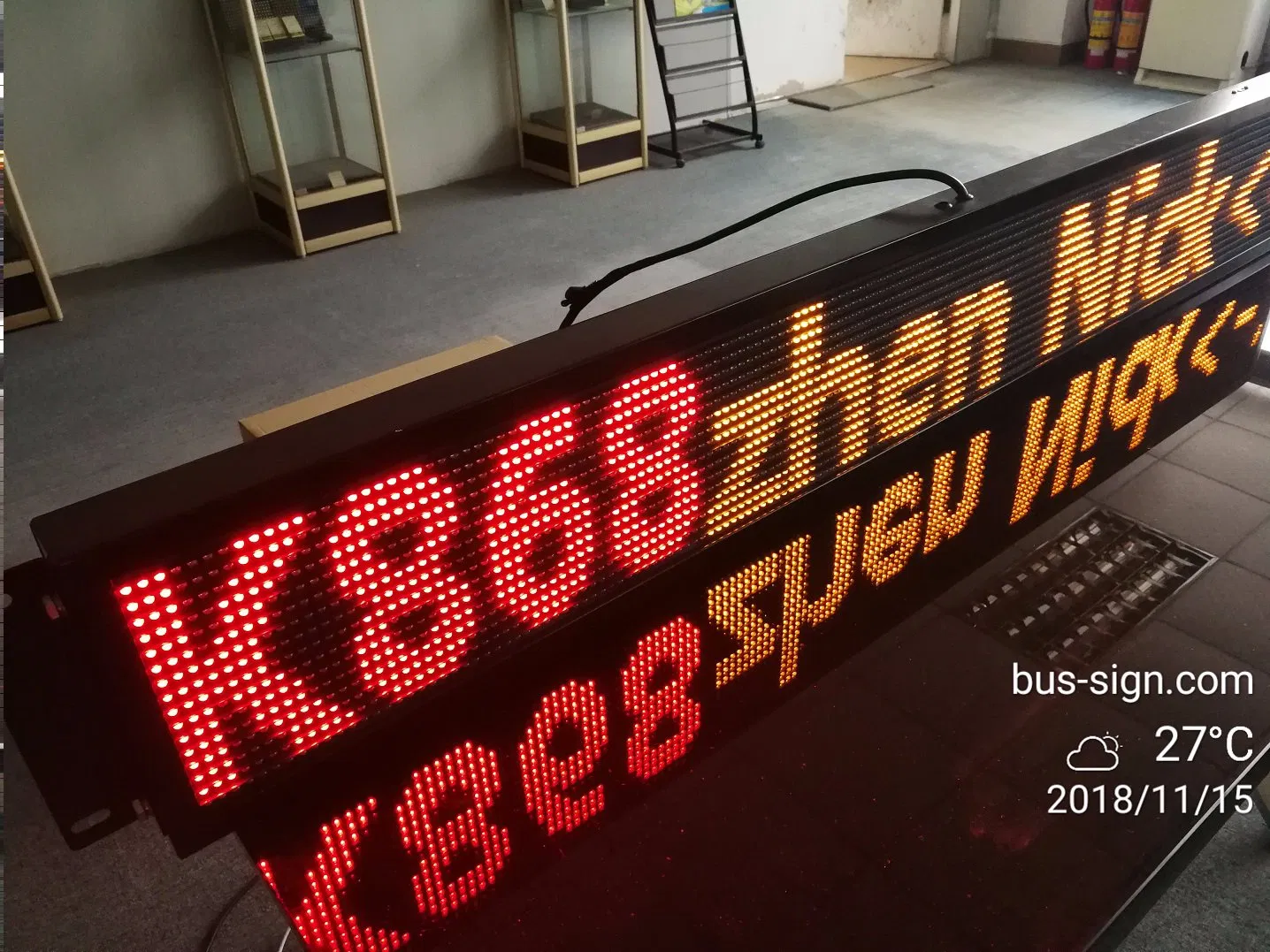 Sinlge Line Amber LED Desitnation Display Sign for Bus (16DOT*160DOT)