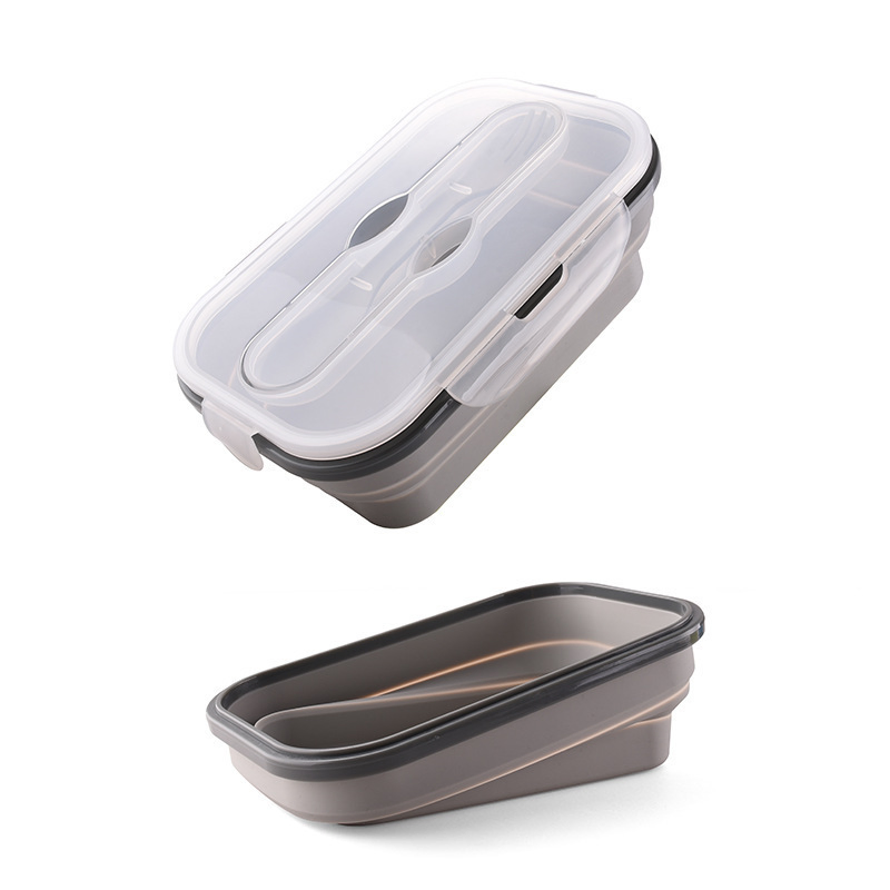 New Style Lunch Box Wholesale. Silicone Lunch Box. Single Compartment Silicone Folding Nordic Lunch Box. Silicone Lunch Box for Lunch