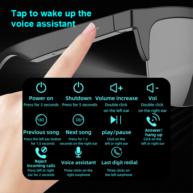 Умные очки с переводчиком 144 языка, Bluetooth 5.3