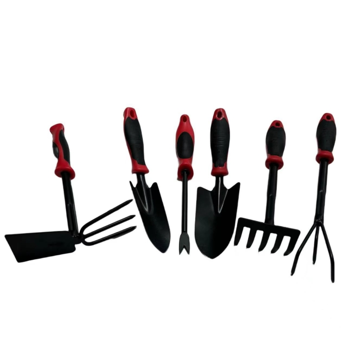 Black 6 PC Indoor Outdoor Garden Planting Transforming Garden Tool Set