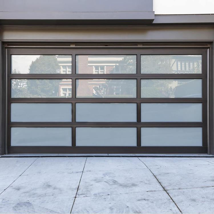 Elegant Transparent Garage Door with Flexible Power Supply Options