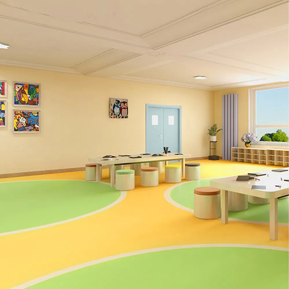 Waterproof Fireproof Hospital/Office/Kindergarten 2mm 2.5mm 3mm Thickness Commercial PVC Plastic Flooring