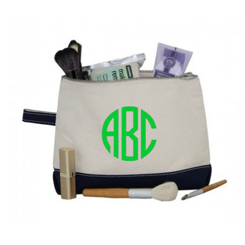 Portable Jute Cosmetic Bags Makeup Pouches Travelling Zipper Bag OEM Fashion Zipper Lock Bag