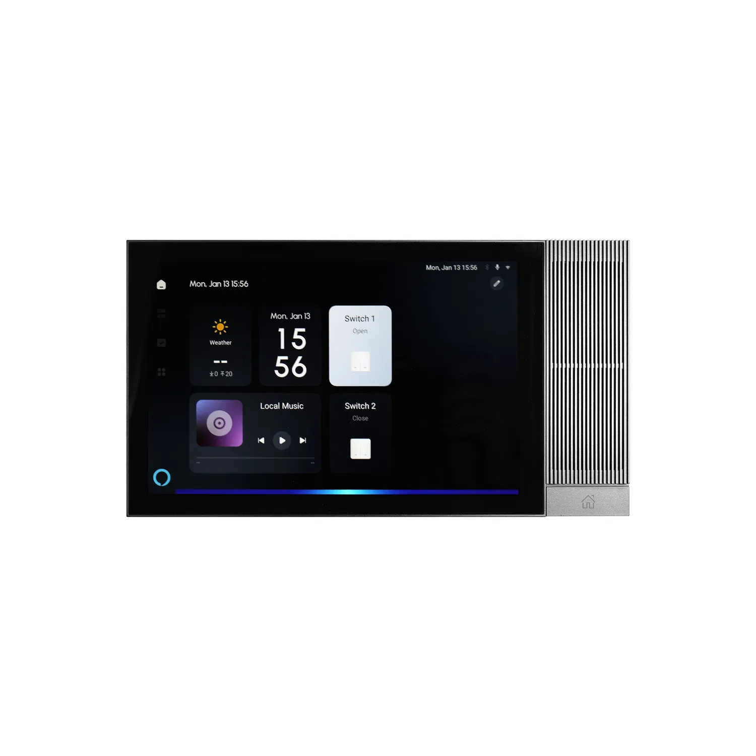 WiFi Blue Tooth 2 Channel 15W Tuya Zigbee Wall Amplifier with Alexa and 8 Inch Touch Screen