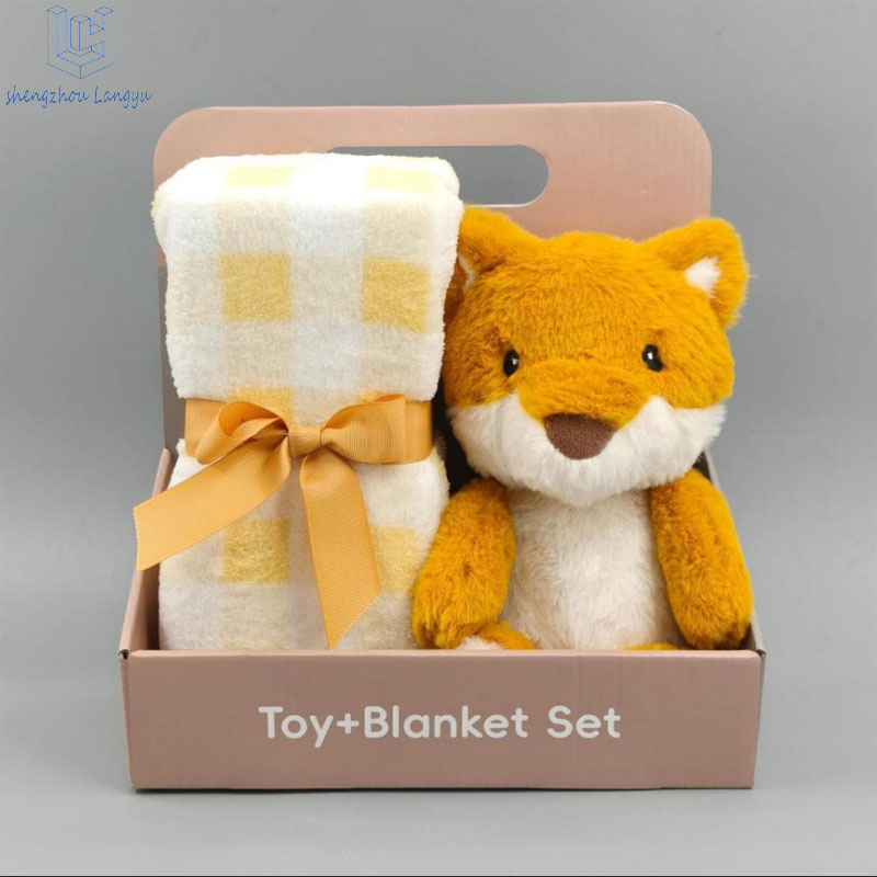 Wholesale Langyu Stuffed Animal Toys with Blanket Plush Dolls Kids Sleeping Blanket with Toy Set Soft Toy Blanket for Baby