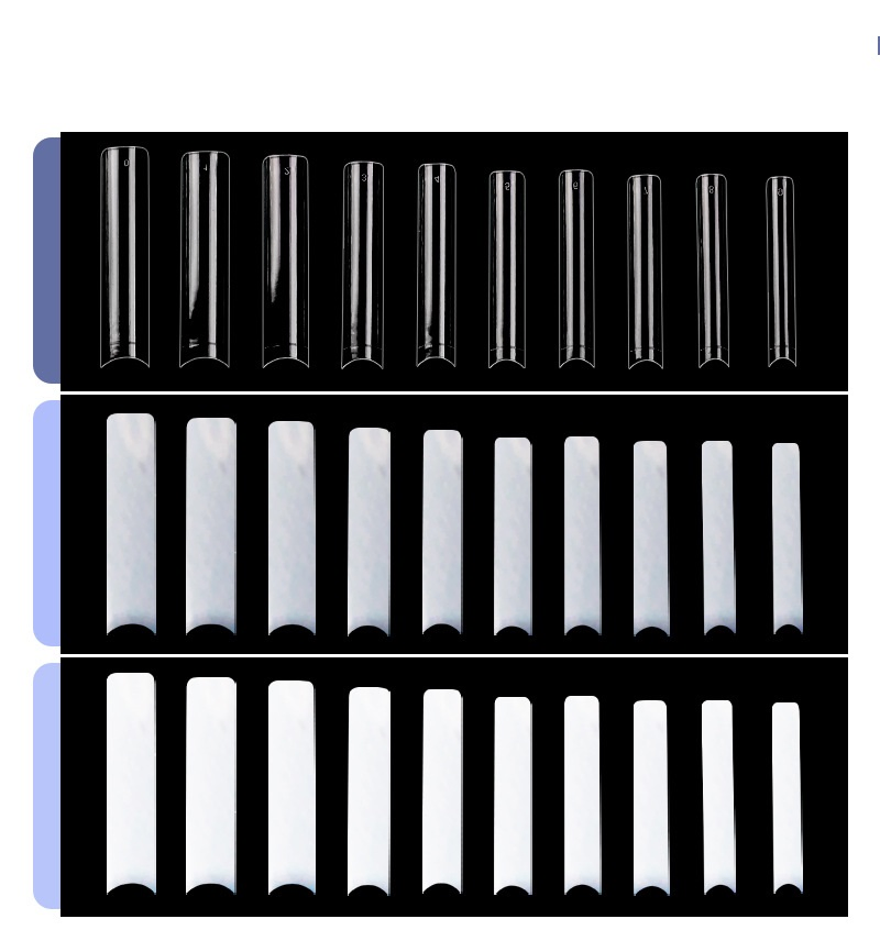 Half Cover Straight Clear 500PCS/Bag No C Nail Tips