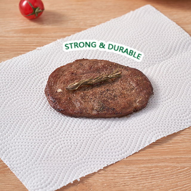 100% Virgin Wood Pulp High Absorbency Full Embossed Kitchen Paper Towel