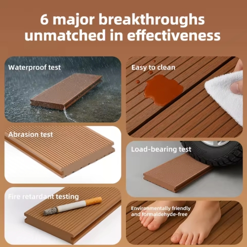 Ocox Wholesale Waterproof Fireproof UV Resistance Eco-Friendly Long Life Warranty WPC Decking for Outdoor Lanscape